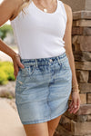 Rag & Bone Miramar Denim-Print Terry Skirt