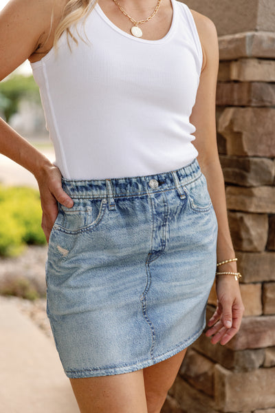 Rag & Bone Miramar Denim-Print Terry Skirt