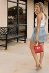 Rag & Bone Miramar Denim-Print Terry Skirt