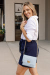Liv Pebbled Leather Handbag, Powder