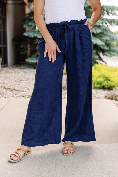 Calhoun Wide Leg Cotton Gauze Pants