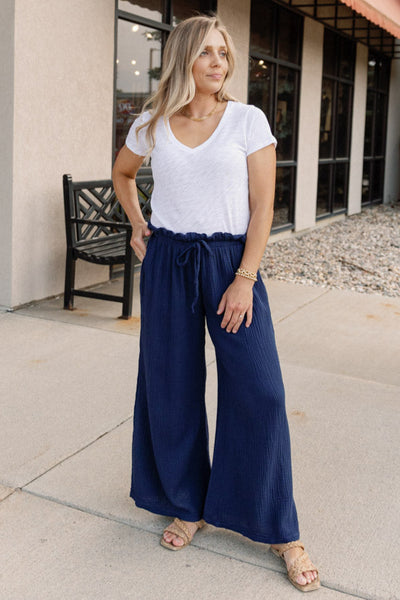 Calhoun Wide Leg Cotton Gauze Pants