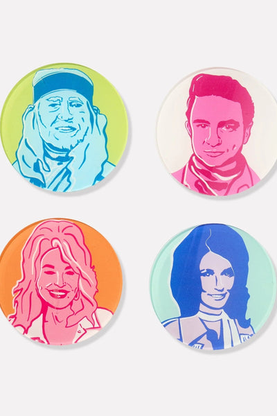 Country Legends Coasters, Set of 4