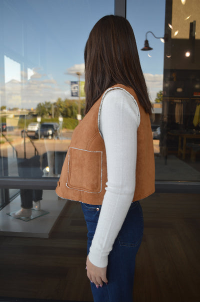 Hannah Faux Suede/Sherpa Vest