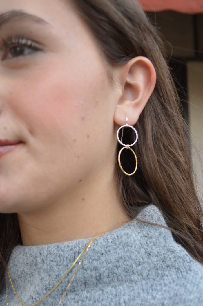 .Aria Double Circle Drop Earrings
