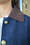 Margot Faux Leather Trimmed Denim Jacket