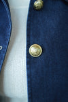Margot Faux Leather Trimmed Denim Jacket