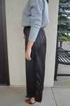 Madison Satin Crop Pants, Black