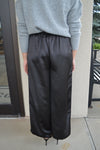 Madison Satin Crop Pants, Black