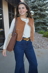 Hannah Faux Suede/Sherpa Vest