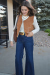 Hannah Faux Suede/Sherpa Vest
