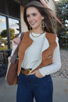 Hannah Faux Suede/Sherpa Vest