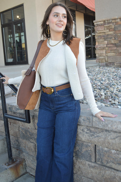 Hannah Faux Suede/Sherpa Vest
