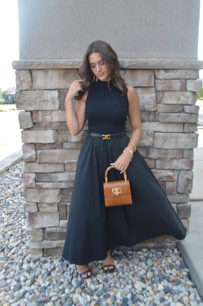 Melanie Mock Neck Maxi Dress