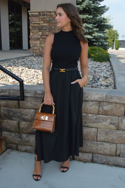 Melanie Mock Neck Maxi Dress