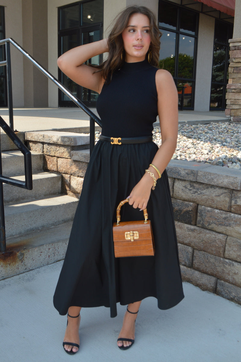 Melanie Mock Neck Maxi Dress