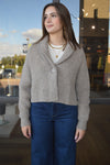 Carrie Shawl Collar Cropped Rib Cardigan