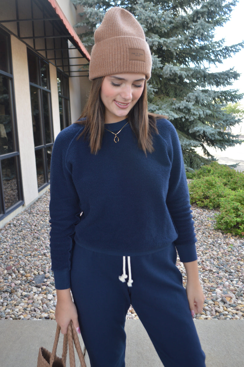 PWT Ziggy Reverse Fleece Sweatshirt, Navy