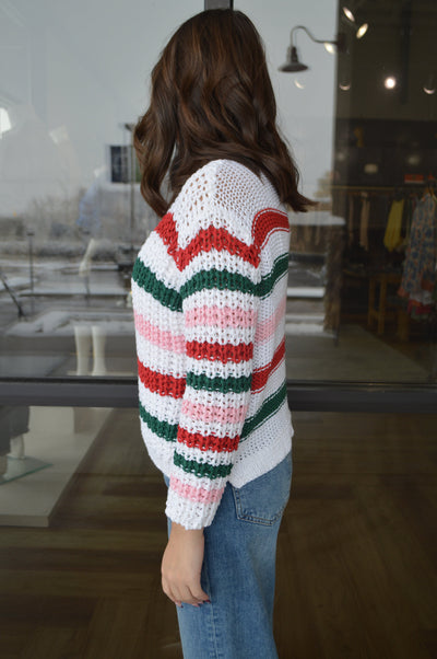 North Pole Striped Crew