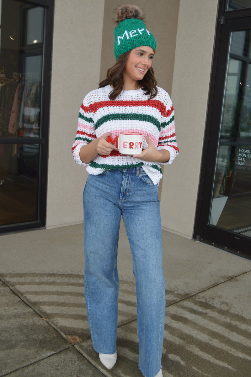 North Pole Striped Crew