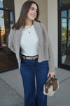 Carrie Shawl Collar Cropped Rib Cardigan