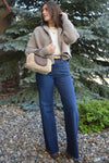 Carrie Shawl Collar Cropped Rib Cardigan