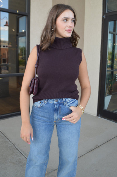 Veronica Beard Mazzy Cashmere Shell, Dark Currant