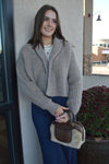 Carrie Shawl Collar Cropped Rib Cardigan