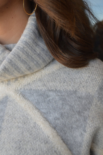Hadley Turtle Neck Sweater, Blue Frost