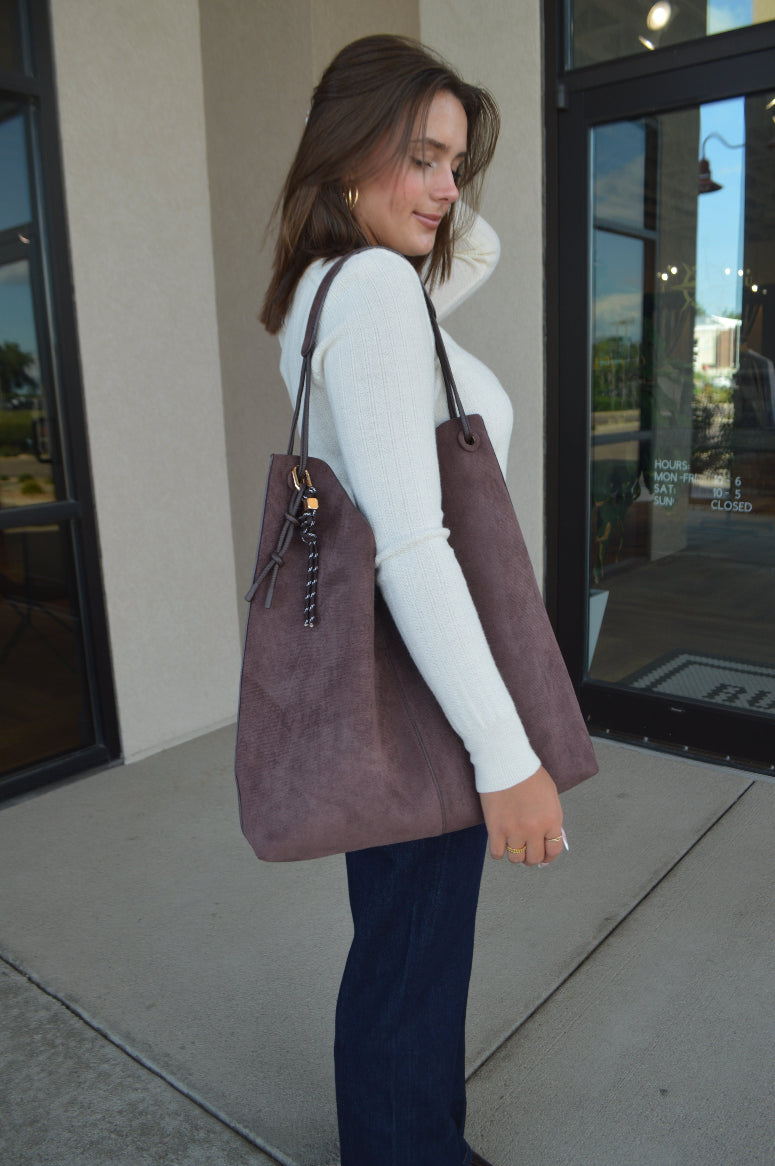 .Dillan Faux Suede Tote