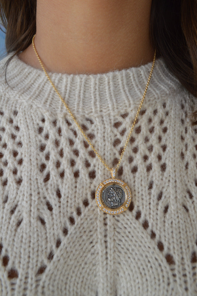 .Jupiter Coin Pendant Necklace