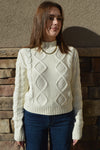 Nikki Cable Knit Mock Neck