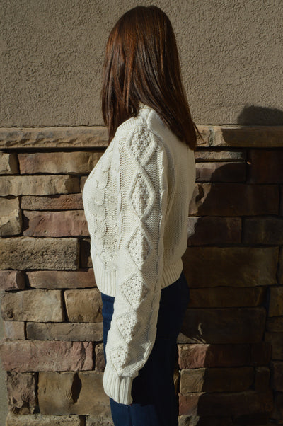 Nikki Cable Knit Mock Neck