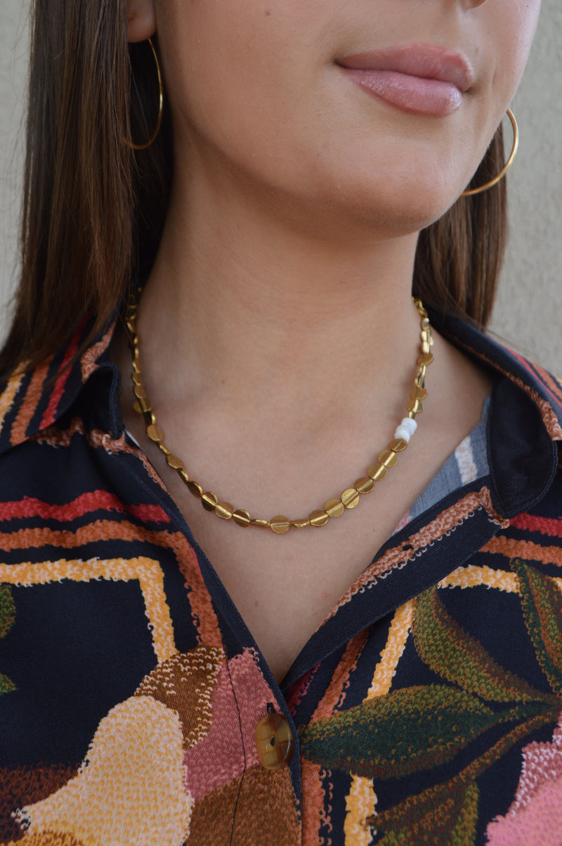 .Eman Beaded Disc Chain