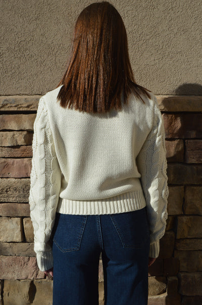 Nikki Cable Knit Mock Neck