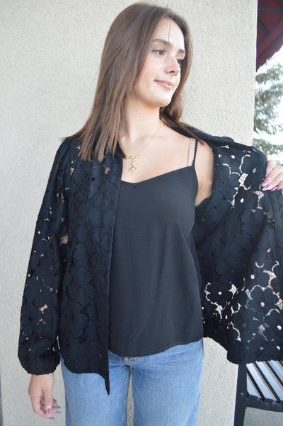 Leighton Lace Button Down
