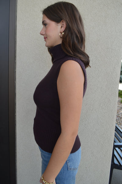 Veronica Beard Mazzy Cashmere Shell, Dark Currant