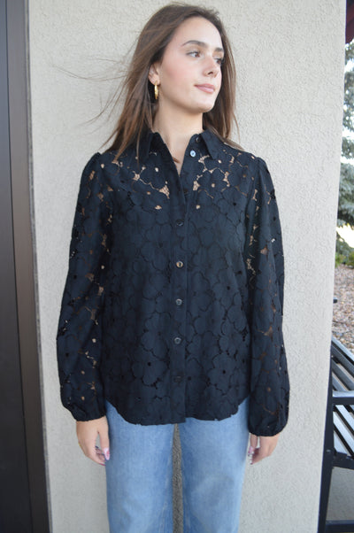 Leighton Lace Button Down