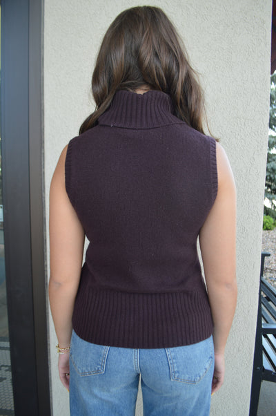 Veronica Beard Mazzy Cashmere Shell, Dark Currant