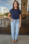Pistola Lexi Studded Mid Rise Straight Jeans
