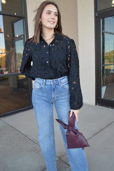 Leighton Lace Button Down
