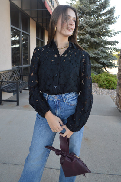 Leighton Lace Button Down