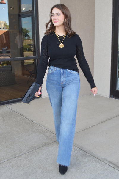 Phoebe Pointelle Stitch Sweater