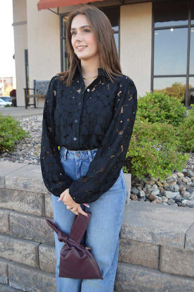 Leighton Lace Button Down
