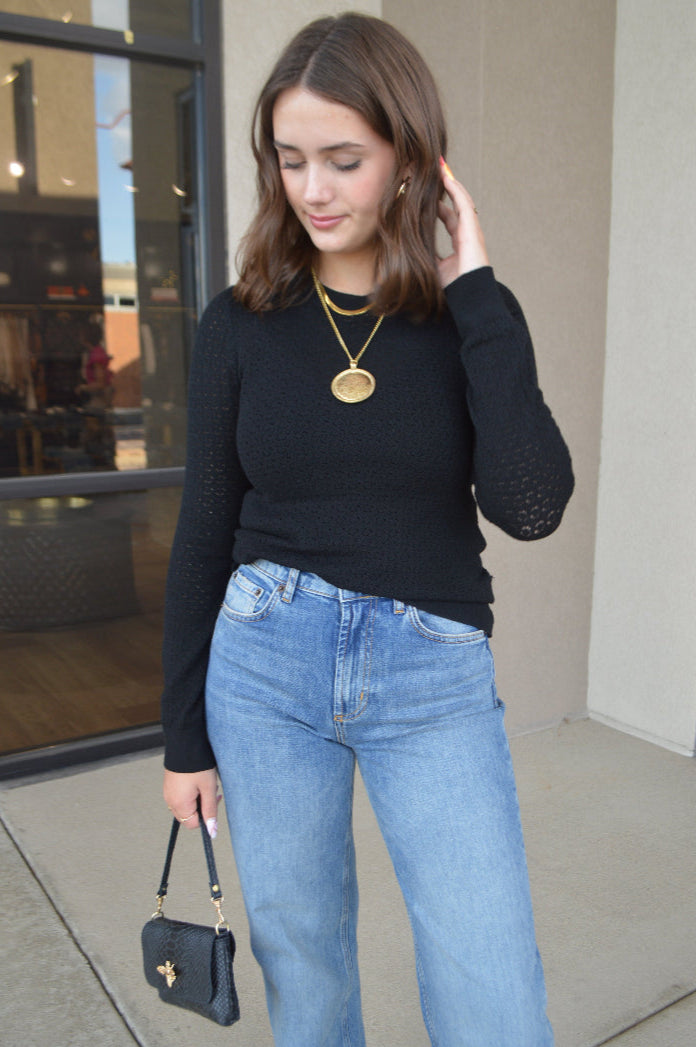 Phoebe Pointelle Stitch Sweater