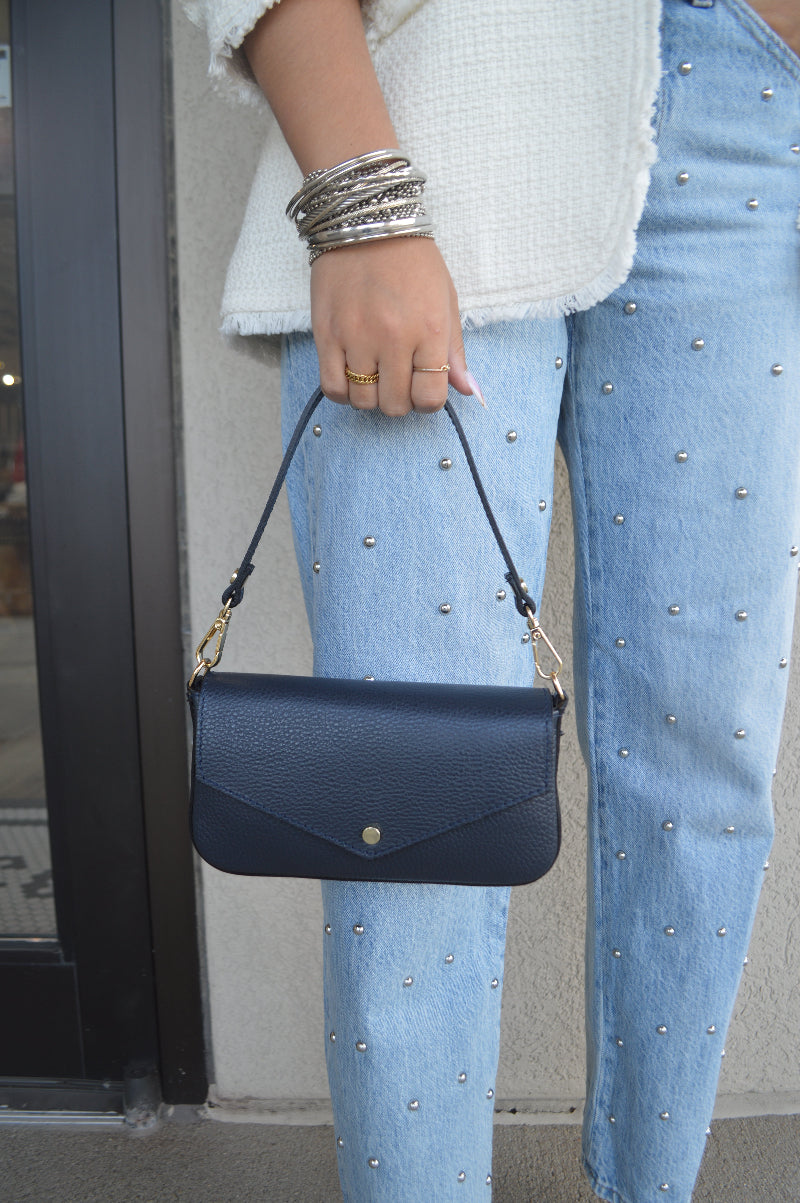 Pistola Lexi Studded Mid Rise Straight Jeans