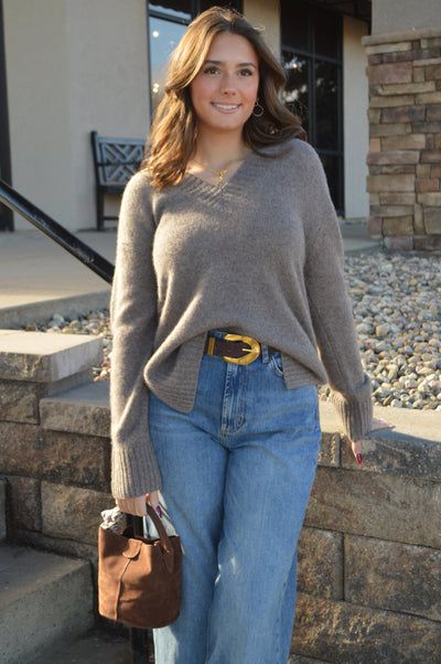 Rails Gisella Wool/Cashmere/Silk Blend Sweater, Hazelnut