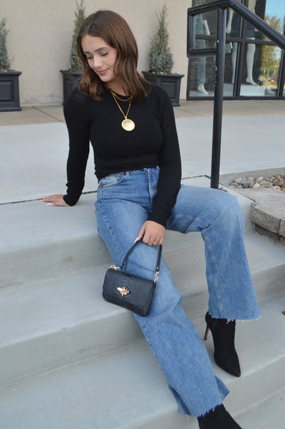 Phoebe Pointelle Stitch Sweater