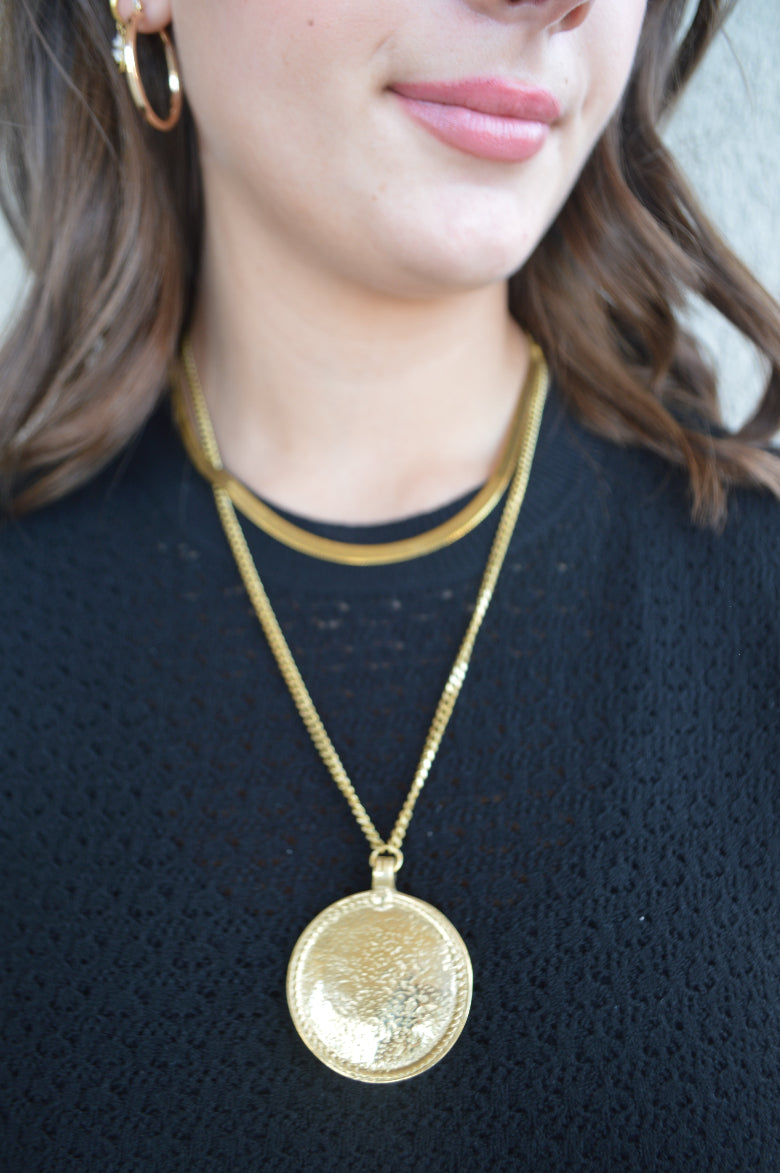 Brass Shield Pendant