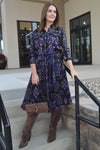 Farm Rio Arabesque Mix Scarves Midi Dress